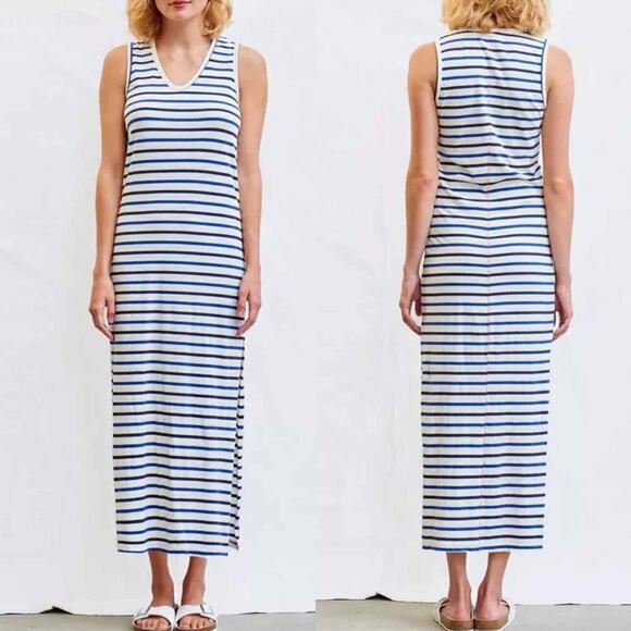 Sundry Stripe Jersey Side Split Maxi Tank Dress Size 1 Small - Picture 1 of 8